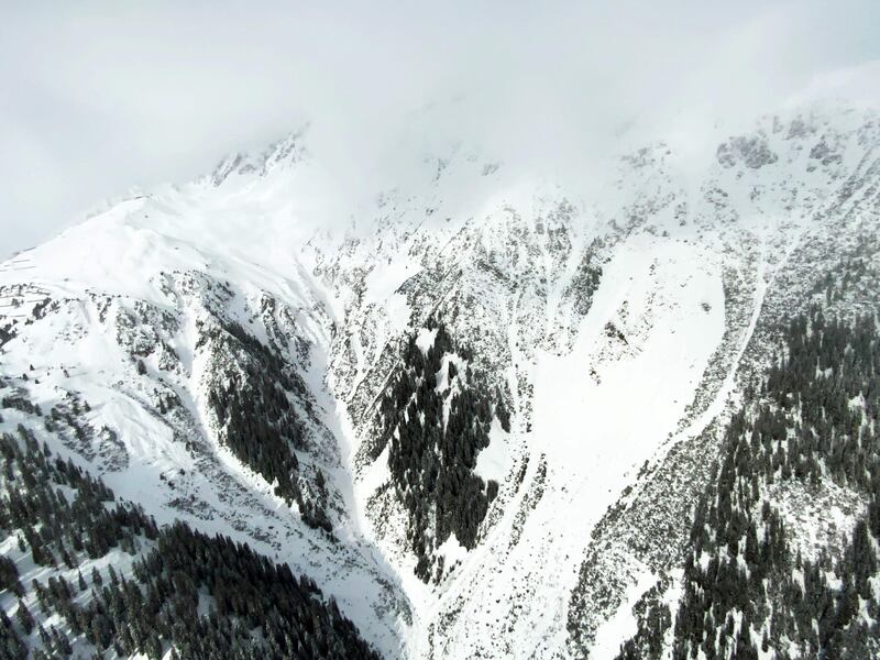 The mountain ridge where an avalanche occurred in St Anton am Arlberg, western Austria, on February 4. AFP