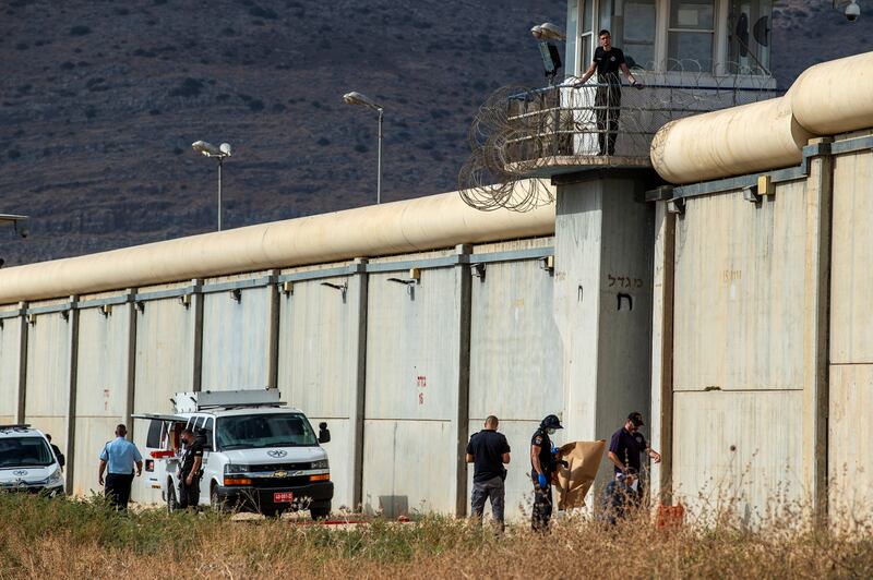 The Israel Prison Service has said an alert was sounded at about 3am after 'suspicious figures' were seen outside the prison. Reuters