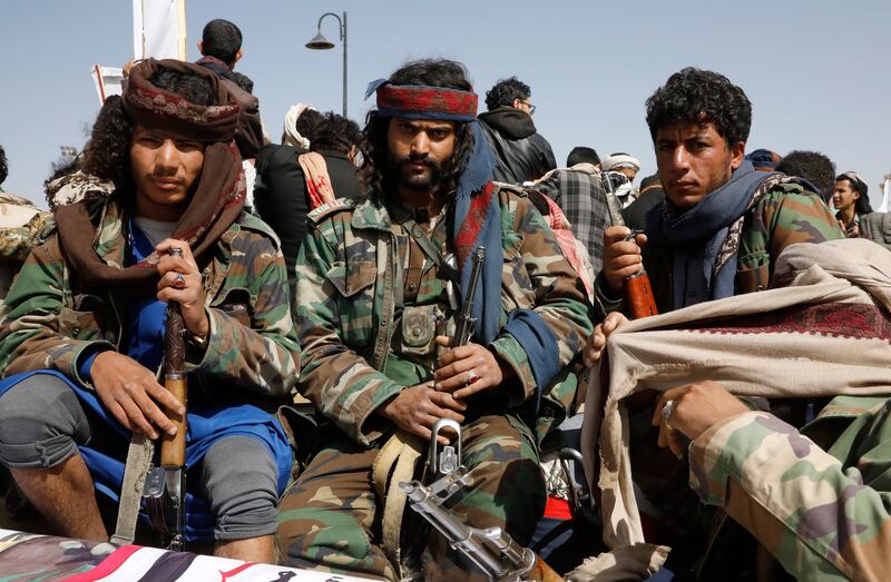 Armed Houthi rebel fighters in Sanaa, Yemen. EPA