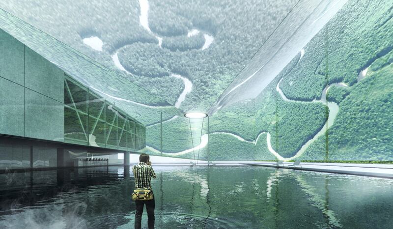 Renderings of the Brazilian pavilion at Expo 2020 in Dubai.