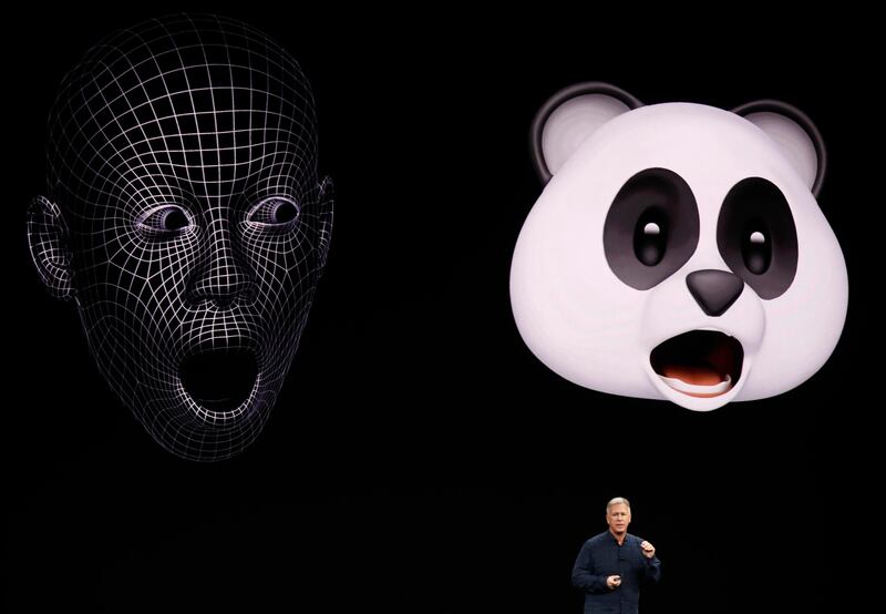 Apple Senior Vice President of Worldwide Marketing, Phil Schiller, shows Animoji. Stephen Lam / Reuters