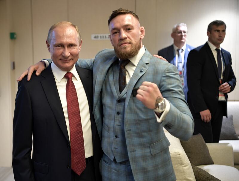 Russian President Vladimir Putin and Conor McGregor.