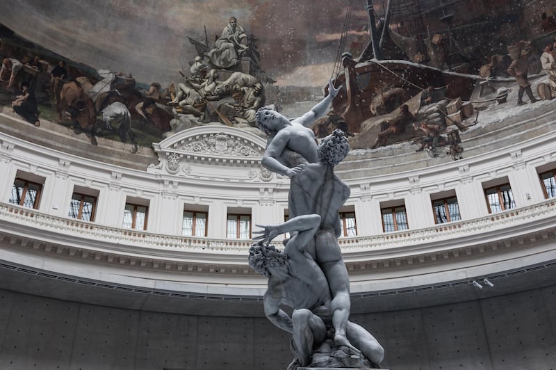 A replica of the 16th-century sculptor Giambologna's 'Rape of the Sabine Women', one of nine wax figures that comprise Urs Fischer’s 'Untitled'. Bloomberg