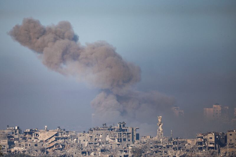Smoke rises from Gaza as the conflict between Israel and Palestinian group Hamas continues. Reuters 