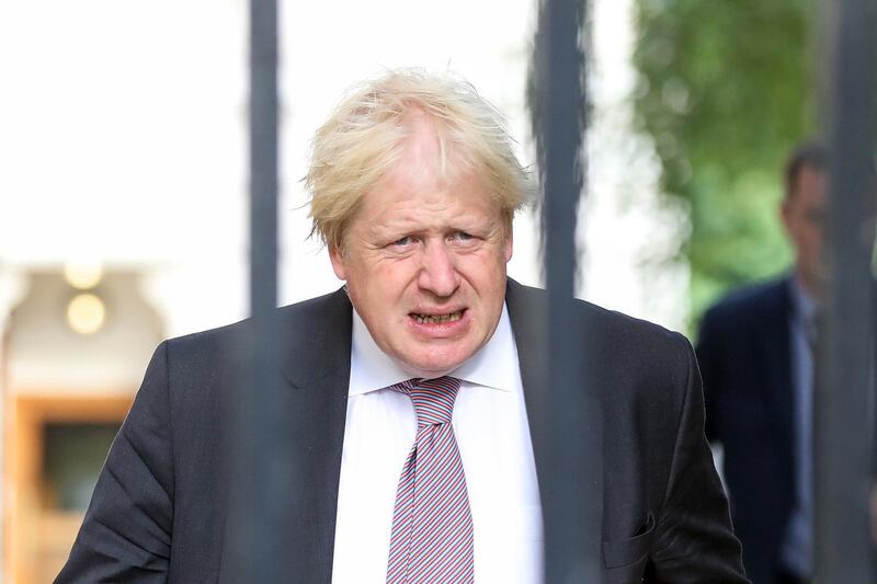 Boris Johnson, U.K. foreign secretary, arrives to attend a meeting of cabinet minsters at number 10 Downing Street in London, U.K., on Tuesday, July 3, 2018. U.K. Prime Minister Theresa May's efforts to unite her top team come ahead of a crucial meeting of her cabinet at her country estate Friday, when ministers are due to agree Britain's blueprint for its future relationship with the EU. Photographer: Chris Ratcliffe/Bloomberg