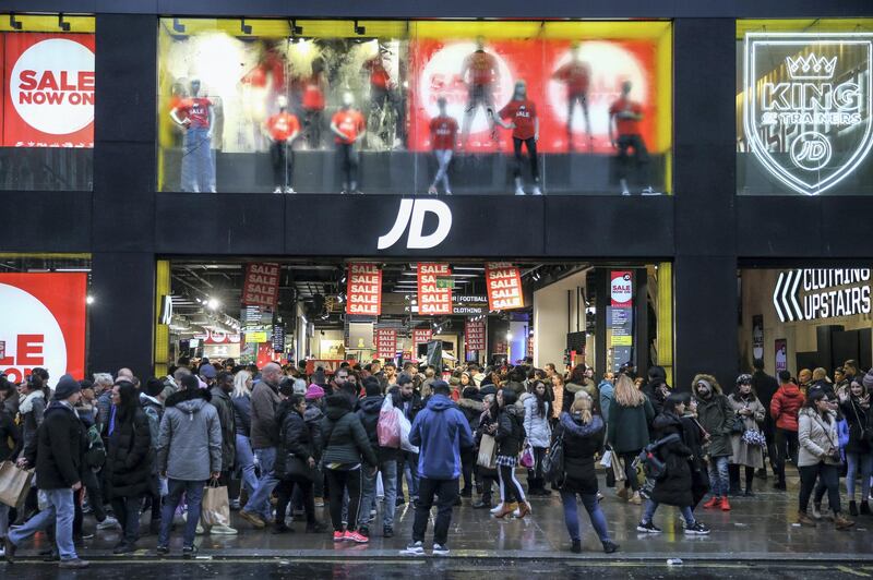 LONDON, ENGLAND - DECEMBER 26: Crowds of people shop during the Oxford Street Boxing Day Sales on December 26, 2019 in London, England. (Photo by Hollie Adams/Getty Images)