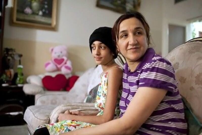 Lujain with her mother Maha at their home in downtown Abu Dhabi.