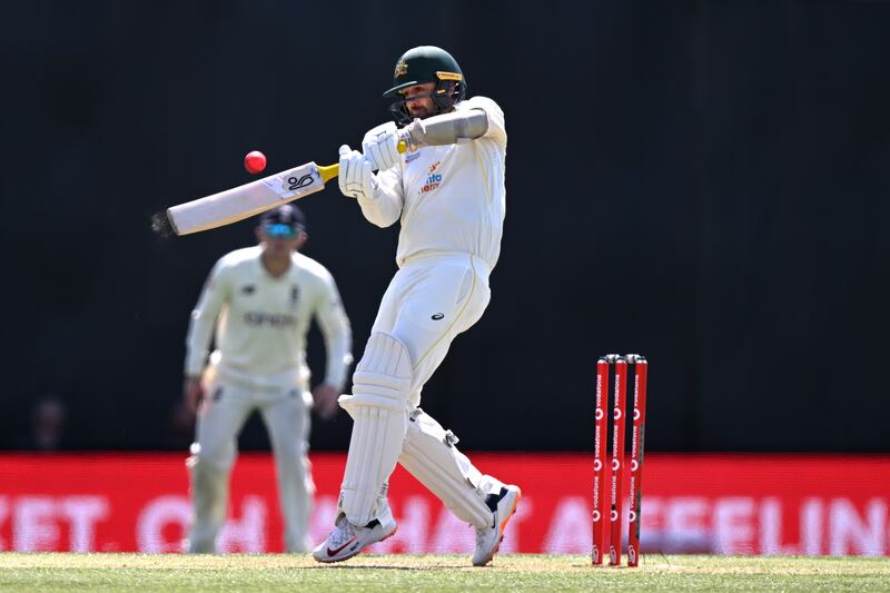 Nathan Lyon frustrated England with his quickfire 31 off 27 balls at the tail of Australia's first innings. Getty