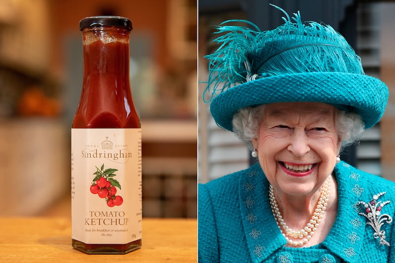 Queen Elizabeth II's Sandringham Estate has released two new condiments, a tomato ketchup (pictured left) and a brown sauce. AFP