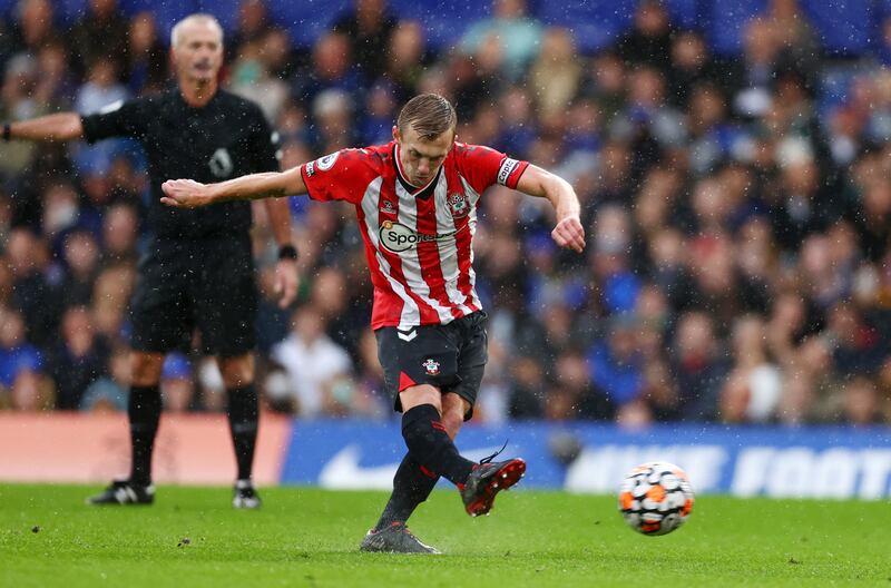 James Ward-Prowse scores a penalty for Southampton. Getty