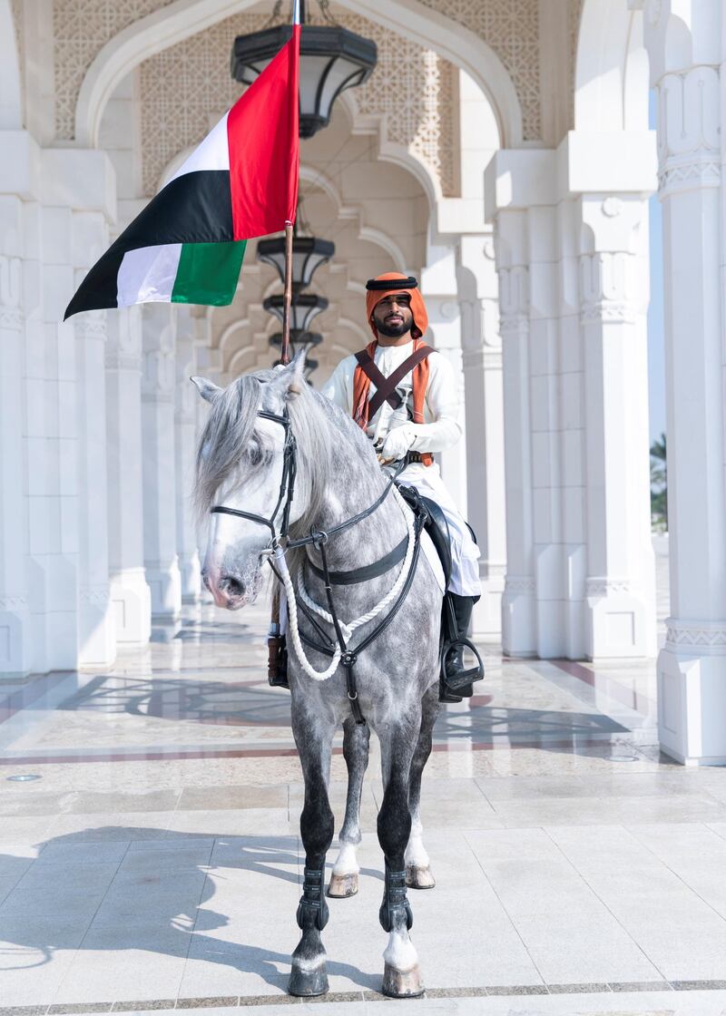 ABU DHABI, UNITED ARAB EMIRATES. 2 DECEMBER 2019. 
Khayyala performance at UAE’s National Day celebrations at Qasr Al Watan.
(Photo: Reem Mohammed/The National)

Reporter:
Section: