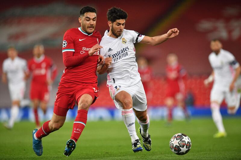 Ozan Kabak - 6. The Turk gave the ball away too often but was not put under severe pressure by Real. He was quick to stop counter-attacks. Substituted for Jota with 30 minutes left. AFP