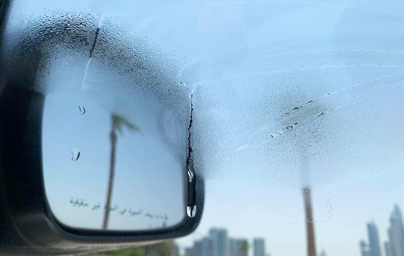 The view from inside a car in humid Dubai. Pawan Singh / The National