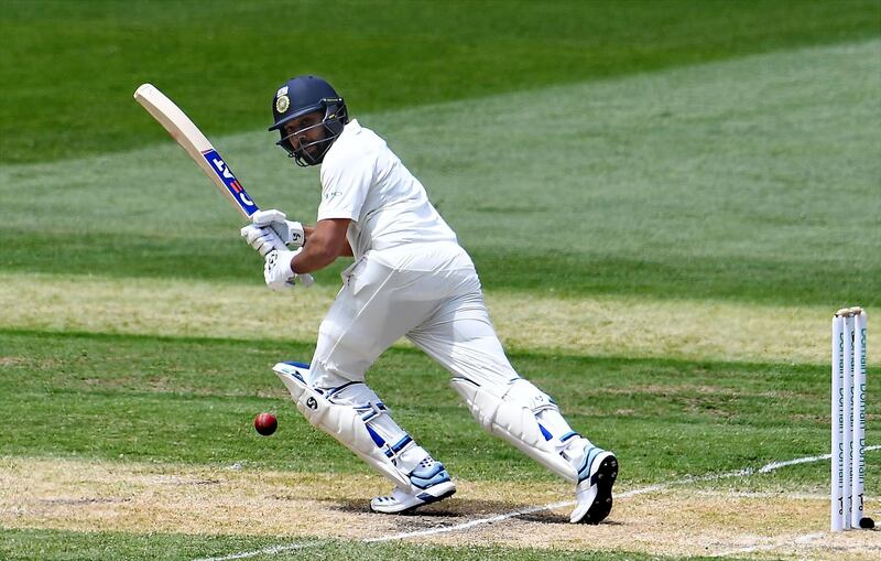 (FILES) In this file photo taken on December 27, 2018 India's batsman Rohit Sharma plays a shot during day two of the third cricket Test match between Australia and India in Melbourne. One-day big hitter Rohit Sharma will stake a claim to become India's first-choice opening Test batsman when they start a series against South Africa on October 2 looking for a record breaking win. Victory in the three-match series would see India break Australia's record of 10 straight series wins on home territory.
 - -- IMAGE RESTRICTED TO EDITORIAL USE - STRICTLY NO COMMERCIAL USE --
 
 / AFP / WILLIAM WEST / -- IMAGE RESTRICTED TO EDITORIAL USE - STRICTLY NO COMMERCIAL USE --
 
