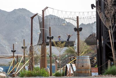 Hatta, United Arab Emirates -Family activities  at Hatta Wadi Hub where the newly opened dropin slide is also the latest attraction.  Leslie Pableo for The National