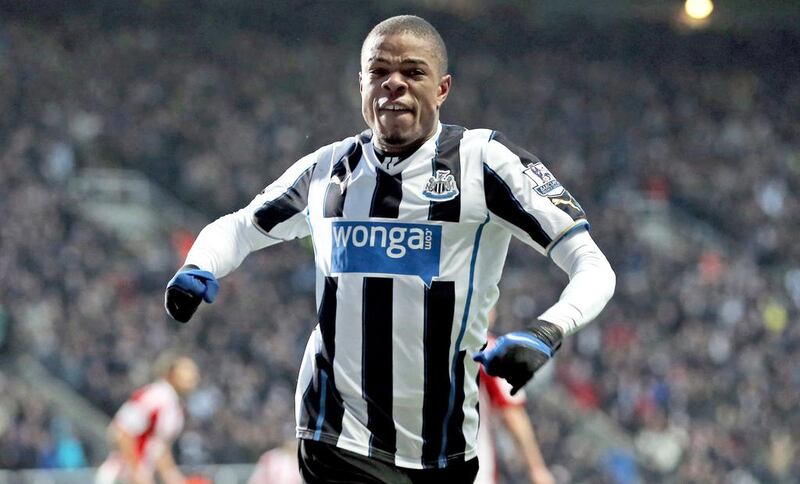 Newcastle United's Loic Remy celebrates scoring their first goal during their 5-1 win over Stoke City at  at St James' Park on Thursday Ian Macnicol / AFP

