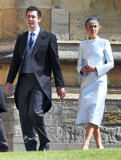 Mandatory Credit: Photo by James Gourley/Shutterstock (9685475fe)
Michael Hess and Misha Nonoo
The wedding of Prince Harry and Meghan Markle, Pre-Ceremony, Windsor, Berkshire, UK - 19 May 2018