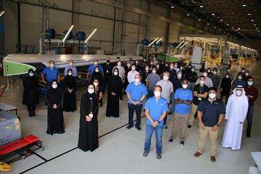 The Boeing 787 vertical fin marks an important milestone in the Strata and Boeing partnership. Courtesy Strata. 