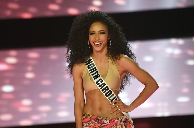 Cheslie Kryst at the the 2019 Miss USA pageant. AP