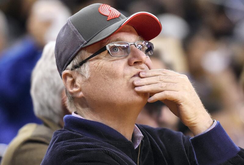 OAKLAND, CA - MARCH 11:  Paul Allen the owner of the Portland Trail Blazers looks on from his seat against the Golden State Warriors during an NBA basketball game at ORACLE Arena on March 11, 2016 in Oakland, California. NOTE TO USER: User expressly acknowledges and agrees that, by downloading and or using this photograph, User is consenting to the terms and conditions of the Getty Images License Agreement.  (Photo by Thearon W. Henderson/Getty Images)