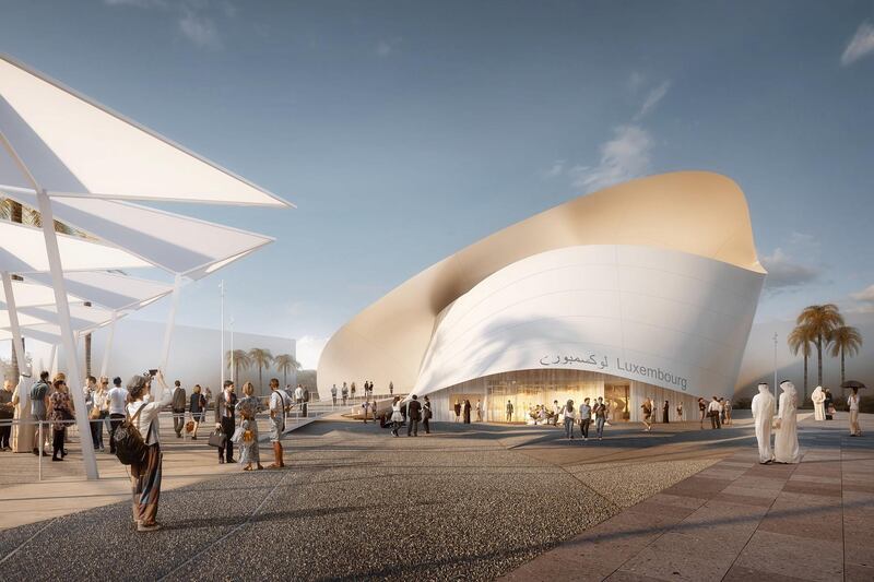 Luxembourg Pavilion outdoor. Courtesy: Luxembourg Pavilion Expo 2020 Dubai
