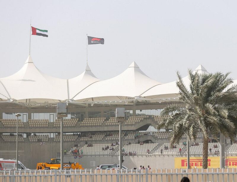 The weather has been hazy at the circuit, but forecasters think rain will be on its way Victor Besa / The National