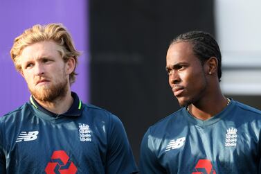 Jofra Archer, right, has been included in the England Cricket World Cup squad in place of David Willey, left. Getty Images