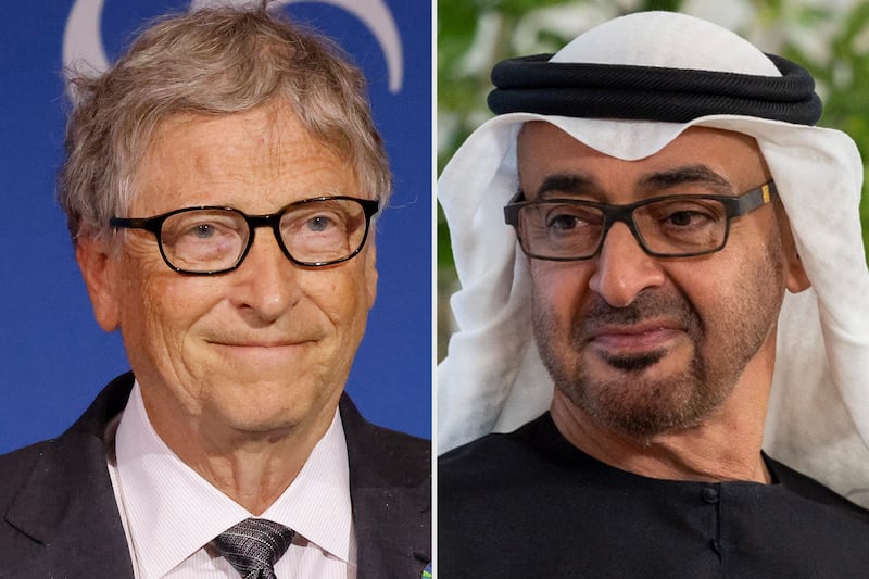 President Sheikh Mohamed spoke to Bill Gates by phone on Thursday. Wam; AFP