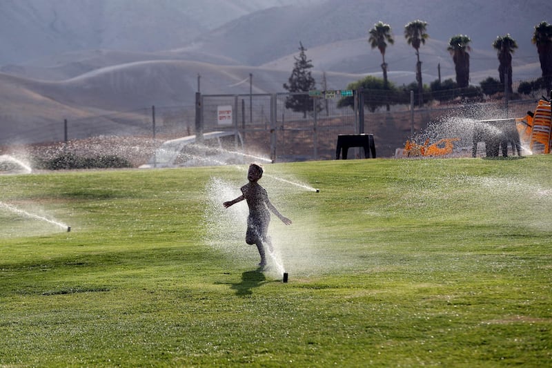 A boy plays in the Israeli settlement of Vered Yericho in the occupied West Bank.  Reuters