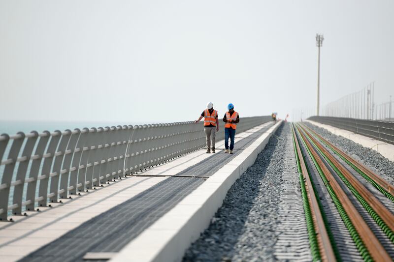 It will be UAE's first marine bridge at Khalifa Port. Khushnum Bhandari / The National
