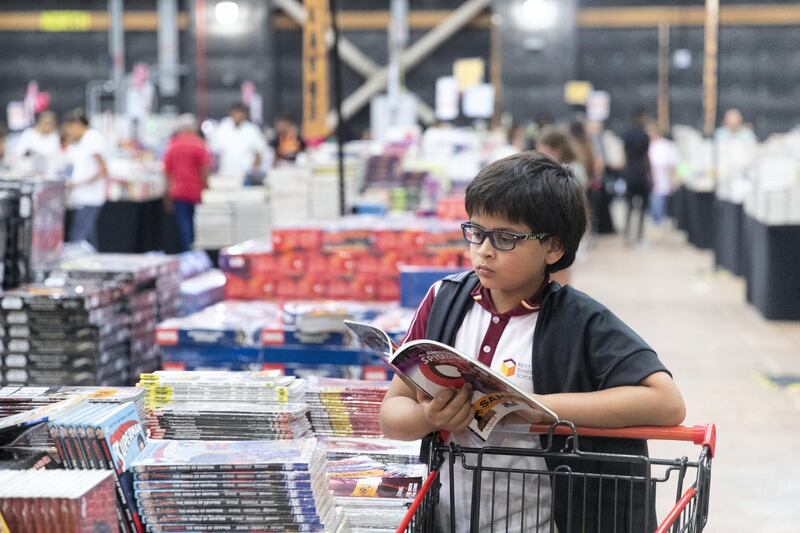 DUBAI, UNITED ARAB EMIRATES - OCTOBER 18, 2018. 

Shopper browse the books at Big Bad Wolf.

The Big Bad Wolf Sale Dubai has over 3 million brand new, English and Arabic books across all genres, from fiction, non-fiction to children's books, offered at 50%-80% discounts.


(Photo by Reem Mohammed/The National)

Reporter: ANAM RIZVI
Section:  NA