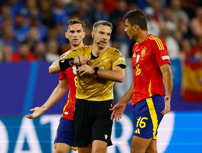 Beautiful angles and passes as Spain had over 60 per cent of possession. Hurt by Cristante 20 seconds into the second half and a weak challenge later allowed the same player space down the right. Booked. Reuters