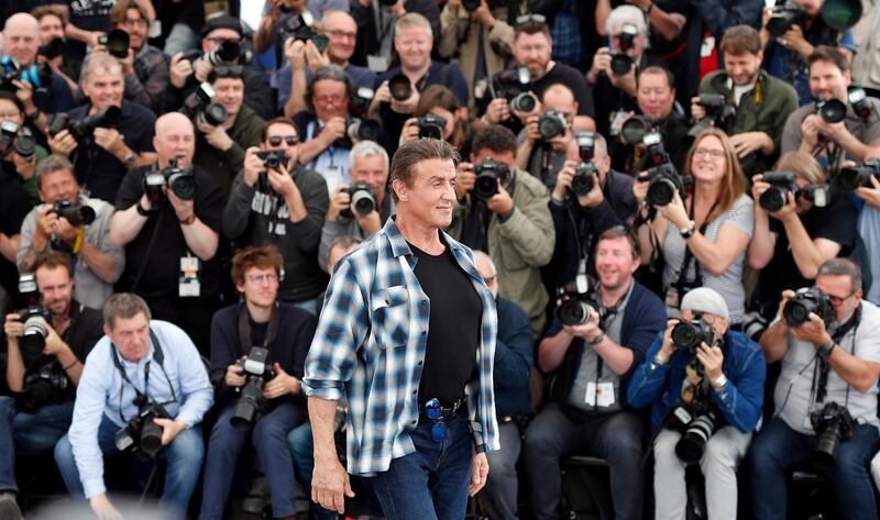 Sylvester Stallone poses during the photocall for 'Rendez-Vous With Sylvester Stallone' and 'Rambo V: Last Blood' at the 72nd annual Cannes Film Festival. EPA/Guillaume Horcajuelo