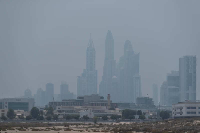 The Dubai cityscape will be shrouded in haze over the weekend.