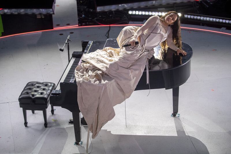 Spanish singer-songwriter Rosalia performs during the Global Citizen Festival. EPA