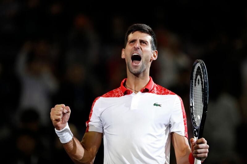 Tennis - Shanghai Masters - Men's Singles - Final - Qi Zhong Tennis Center, Shanghai, China - October 14, 2018. Novak Djokovic of Serbia celebrates winning against Borna Coric of Croatia. REUTERS/Aly Song