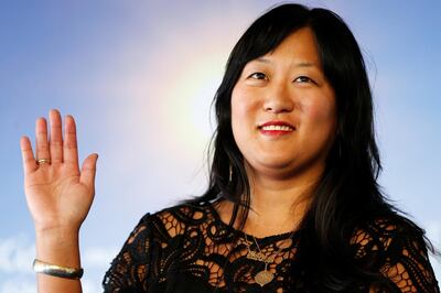 US director Christina Choe poses during a photocall to present the film "Nancy" during the 44th Deauville US Film Festival on September 2, 2018 in the French northwestern sea resort of Deauville. (Photo by CHARLY TRIBALLEAU / AFP)