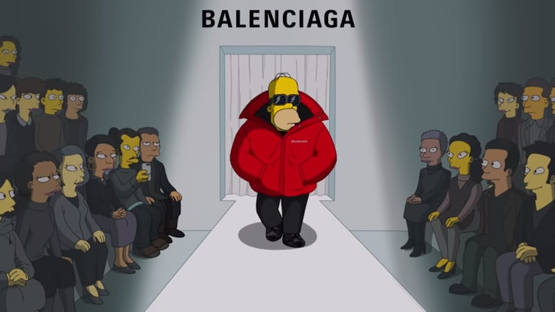 Homer Simpson walks the runway for Balenciaga. Photo: Balenciaga
