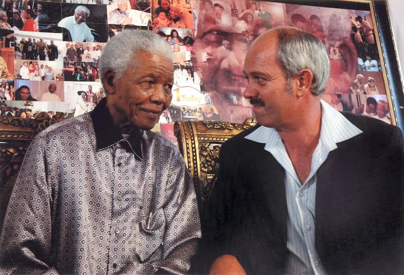 Mandela with Christo Brand at his home in Bishopscourt in Cape Town when he was retired as President. Courtesy Christo Brand