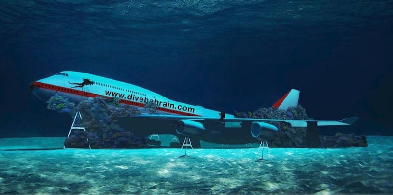Bahrain has announced an enormous underwater dive park, which will include a submerged aircraft. Instagram / BTEA