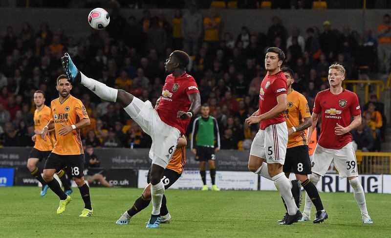 Manchester United's French midfielder Paul Pogba attempts to control the ball. AFP