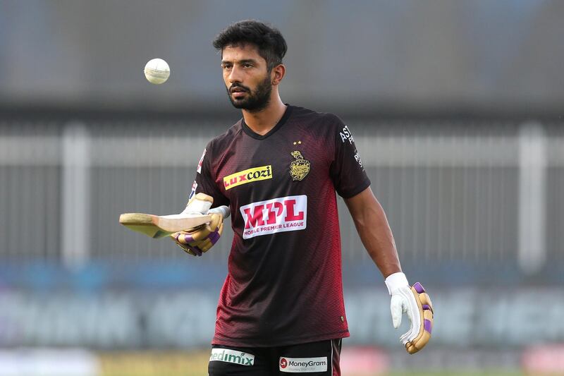 Rahul Tripathi of Kolkata Knight Riders during the practise session before the start of match 16 of season 13 of the Dream 11 Indian Premier League (IPL) between the Delhi Capitals and the Kolkata Knight Riders held at the Sharjah Cricket Stadium, Sharjah in the United Arab Emirates on the 3rd October 2020.  Photo by: Deepak Malik  / Sportzpics for BCCI