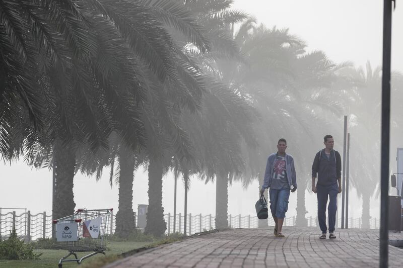DUBAI, UNITED ARAB EMIRATES. 26 DECEMBER 2017. Early morning fog in Dubai around the Mall of the Emirates area. Limited visibility but with conditions clearing up around 10:00am. (Photo: Antonie Robertson/The National) Journalist: None. Section: National.