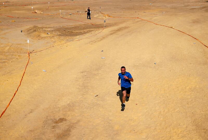 A runner in the desert during Egypt's Tough Mudder event, that was held March 5 and March 6. Reuters