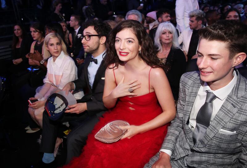 NEW YORK, NY - JANUARY 28:  Recording artist Lorde and Angelo Yelich-O'Connor attends the 60th Annual GRAMMY Awards at Madison Square Garden on January 28, 2018 in New York City.  (Photo by Christopher Polk/Getty Images for NARAS)