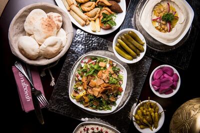 Arabic spread at Al Nafoorah during Restaurant Week for DFF