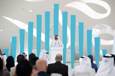 Mohammad Al Gergawi, Minister of Cabinet Affairs and chairman of the World Government Summit, has allayed people's fears about AI. Pawan Singh / The National