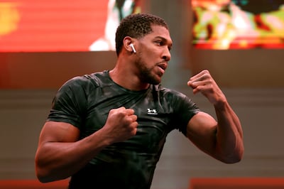 Anthony Joshua during training for the Knockout Chaos fight against Francis Ngannou in Riyadh, Saudi Arabia. Getty Images
