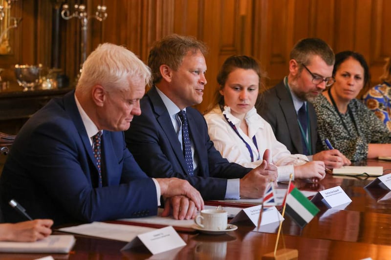 Minister of Industry and Advanced Technology Dr Sultan Al Jaber had productive discussions with Grant Shapps, UK Secretary of State for Energy Security and Net Zero, and Graham Stuart, Minister for Energy Security and Net Zero. 