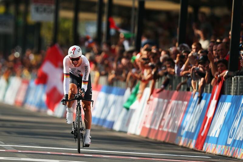 Tony Martin of Germany winning the 2013 UCI Road World Championships time trial in Florence, Italy. Bryn Lennon / Getty Images